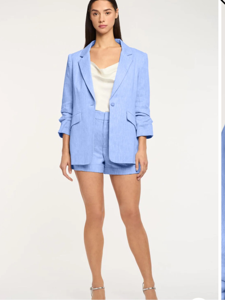 Cinq Sept Ultramarine Linen Suiting Blazer & Shorts